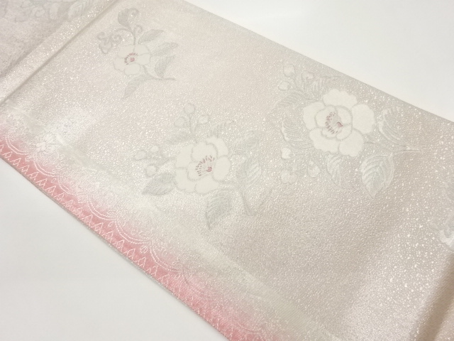 牡丹模様織出し全通袋帯